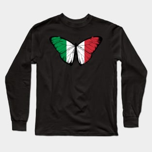 Vintage Italy Butterfly Moth | Pray For Italy and Stand with Italy Long Sleeve T-Shirt